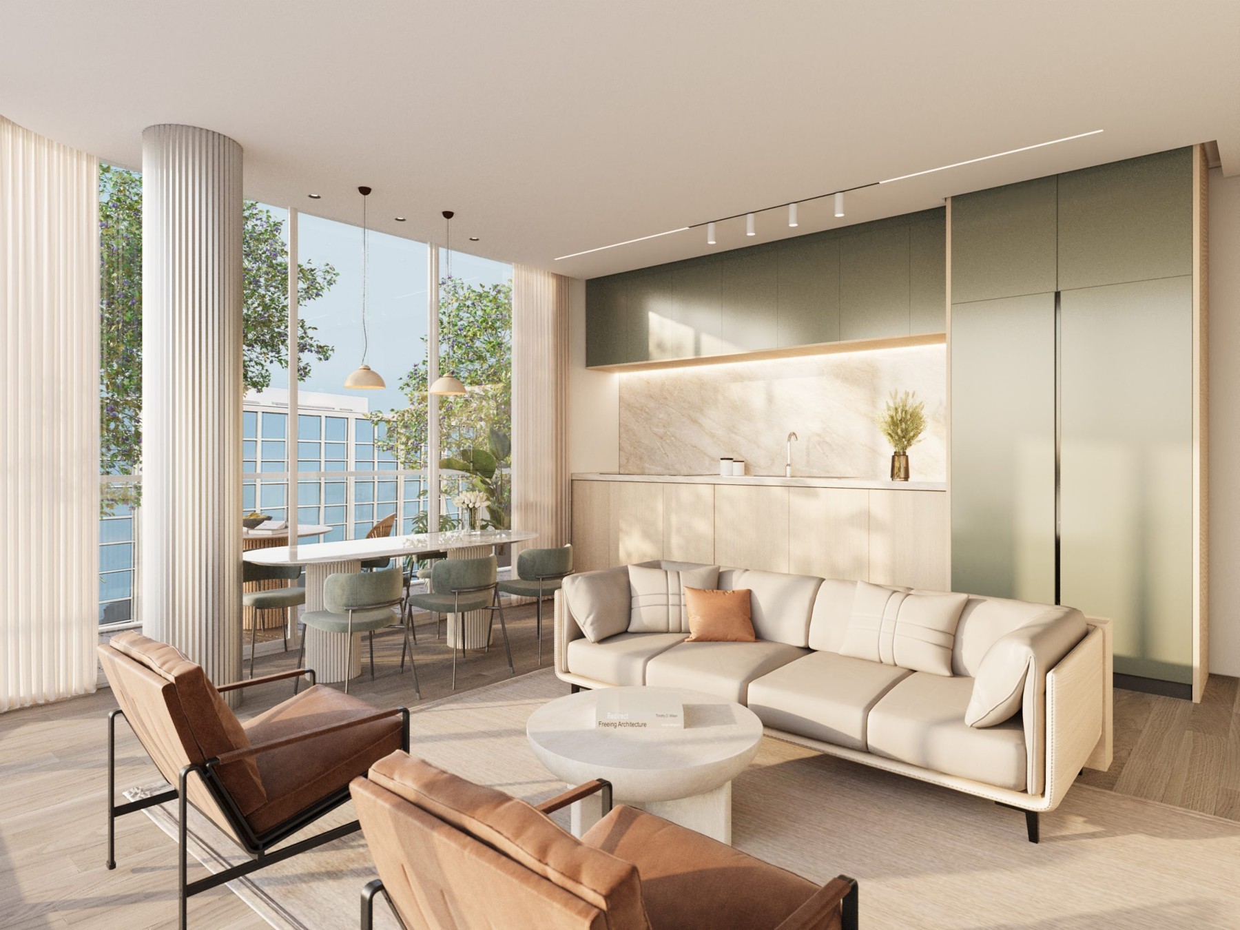 New Two-Room Apartment with 45 sqm Terrace near the Beach