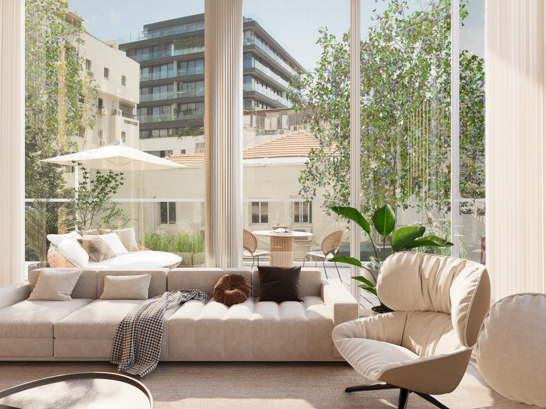 New Two-Room Apartment with Balcony near the Beach