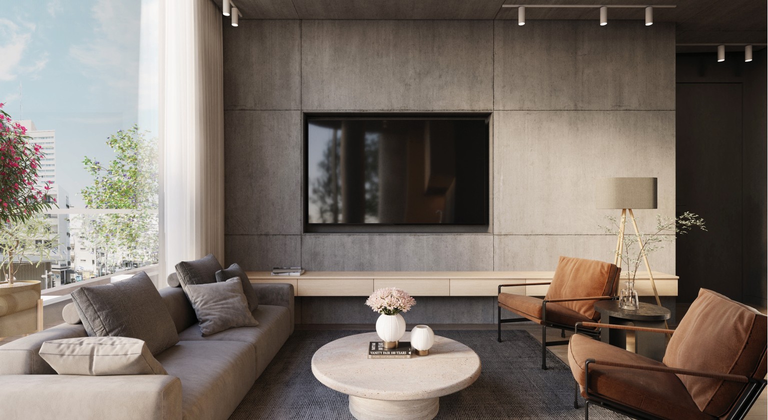 New Two-Room Apartment with 36 sqm Terrace near the Beach