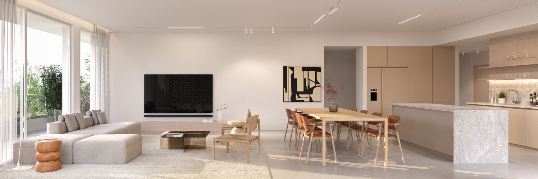 Generous New 5-Room Apartment with Balcony in the City Center