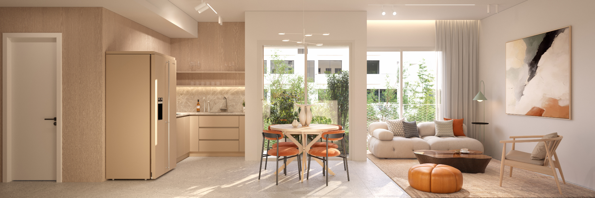 Spacious New 3-Room Apartment with Balcony in the City Center