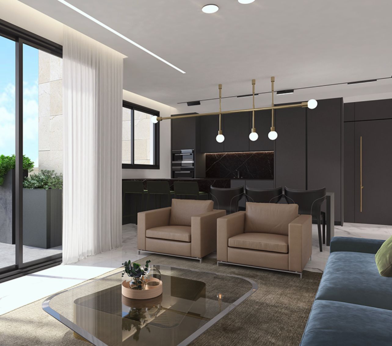 4 rooms apartment with a stunning city view in a brand new project