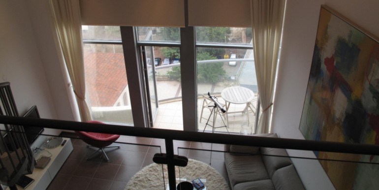 Neve Tzedek Tower Living Room and Balcony View-min