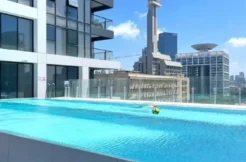In a new luxurious Da Vinci tower with Infinity pool furnished 2.5 room apartment with terrace
